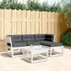 4-tlg. Garten-Lounge-Set mit Kissen Weiß Massivholz Kiefer Produktbild-Vorschau 2
