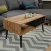 Skandinavischer Couchtisch Lamellen EICHE WOTAN/SCHWARZ Produktbild-Vorschau 4