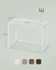 A white desk with dimensions and weight capacity indicated, shown with available color options. Produktbild-Vorschau