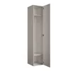 A tall, narrow wardrobe with its door open, revealing a hanging rod and a shelf. Produktbild-Vorschau