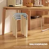 Set aus 4 stapelbaren runden Hockern aus grauem Holz, ? 40 Produktbild-Vorschau 6