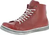 A single red high-top sneaker with white laces is shown against a white background. Voir les images du produit