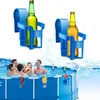People enjoying themselves in a pool with drinks. Produktbild-Vorschau