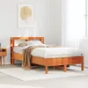 Massivholzbett ohne Matratze Wachsbraun 120x190 cm Produktbild-Vorschau 3
