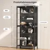 BROTTAR 71,2" Vitrinenschrank Schwarz mit Glastüren, 6 Produktbild-Vorschau 2