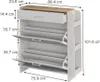 Schoenenkast Vicco Movino Wit/eiken 88.4 x 101.6 cm Met Productafbeelding-voorbeeld 2