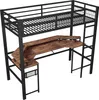Letto a soppalco okwish 90x200 letto singolo con striscia Anteprima dell’immagine prodotto 8