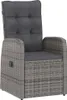 A single gray rattan armchair with dark gray cushions, shown from the front. Náhled obrázku produktu