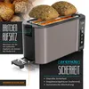 A toaster with bread rolls on top, with marketing text and graphics overlaid. Anteprima dell’immagine prodotto