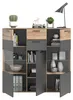 Highboard - Nox Eiche Nachbildung - Basaltgrau - B 140 cm - Produktbild-Vorschau 3