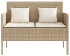 vidaXL Gartenbank mit Kissen Beige Poly Rattan Produktbild-Vorschau 4