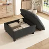 Sofa-Hocker mit verstecktem Stauraum, Chenille-Bezug, Produktbild-Vorschau 1