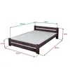 A wooden bed frame with a mattress, shown with measurement annotations. Náhled obrázku produktu