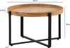 WOHNLING Couchtisch 60x60x35 cm Akazie Massivholz Metall Produktbild-Vorschau 3