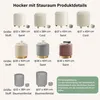 Runder Sitzhocker mit Stauraum, Cord Polsterhocker mit Produktbild-Vorschau 5