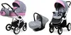 A collage of three baby travel items: a pram, a car seat, and a stroller. Produktbild-Vorschau