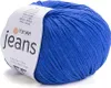 A ball of blue yarn with a label. Produktbild-Vorschau