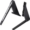 Two black plastic TV stand legs are shown against a white background. Produktbild-Vorschau