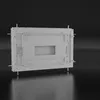A white electrical distribution box is shown against a dark, reflective background. Produktbild-Vorschau