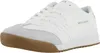 A white SKECHERS sneaker with a brown sole and gray toe. Produktbild-Vorschau