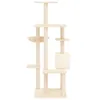 vidaXL Kratzbaum mit Sisal-Kratzsäulen Creme 142 cm Produktbild-Vorschau 4