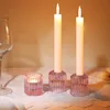 Kerzenständer Glas 3er Set Rosa Stabkerzen Teelichter Produktbild-Vorschau 7