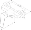 Technical drawing of a shower faucet with dimensions. Produktbild-Vorschau