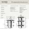 A diagram showing the dimensions and components of a steam juicer, alongside product information text. Produktbild-Vorschau