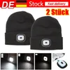 2 X Mütze mit Licht Beleuchtete USB Nachladbare Beanie Produktbild-Vorschau 1