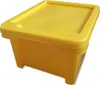 A yellow storage box with a lid, shown from a slightly elevated side angle against a white background. Produktbild-Vorschau