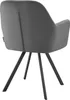 Fauteuil pivotant en velours Lucia, rembourré - gris Voir les images du produit 8