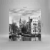 Bilder auf glas - Einteilig - Schwarzweiß Amsterdam Boote - Produktbild-Vorschau 3