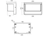 Technical drawings of an outdoor wall light with dimensions. Podgląd zdjęcia produktu