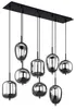 Globo Lighting Hängeleuchte Metall schwarz, 8x E14 Produktbild-Vorschau 1