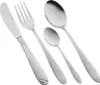 A set of four stainless steel cutlery pieces arranged diagonally on a white background. Produktbild-Vorschau