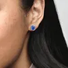 PANDORA Damen Ohrstecker aus 925er Silber, blauer Kristall Produktbild-Vorschau 5
