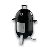 A black smoker grill with silver accents on a white background. Produktbild-Vorschau