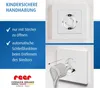 A collage showing a child-proof electrical outlet cover and how to use it. Anteprima dell’immagine prodotto