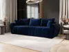 A modern living room with a dark blue velvet sofa as the main focal point. Produktbild-Vorschau