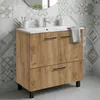 Szafka Łazienkowa z Umywalką Dąb Craft Złoty 70 cm Stojąca Podgląd zdjęcia produktu 2
