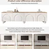 OKWISH Meuble TV Blanc avec 4 Compartiments, 2 Portes, Pour Voir les images du produit 5