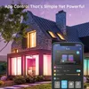A modern house with colorful LED lights controlled by a smartphone app. Anteprima dell’immagine prodotto