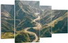 Bild auf Leinwand - Leinwandbild - 4 Teile - Berge Weg Wald Produktbild-Vorschau 1