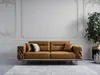 Sofagarnitur Komplette Sofa 31 Sitz Sessel Kunstleder Braun Produktbild-Vorschau 1