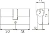 Cilindro di chiusura Aqbau® cilindro profilato 30/35 ottone Anteprima dell’immagine prodotto 5
