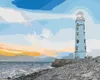 Zuty - Malen nach Zahlen - LEUCHTENDER LEUCHTTURM AM MEER, Produktbild-Vorschau 1