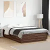 vidaXL Bettgestell mit LED Braun Eichen-Optik 150x200 cm Produktbild-Vorschau 2