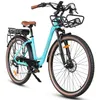 A studio shot of a blue electric bicycle against a white background. Produktbild-Vorschau