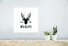 MuchoWow® Poster Hirsch - Logo - Schwarz - Weiß 30x30 cm - Produktbild-Vorschau 5
