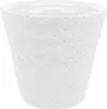 A white woven-style plastic plant pot. Voir les images du produit